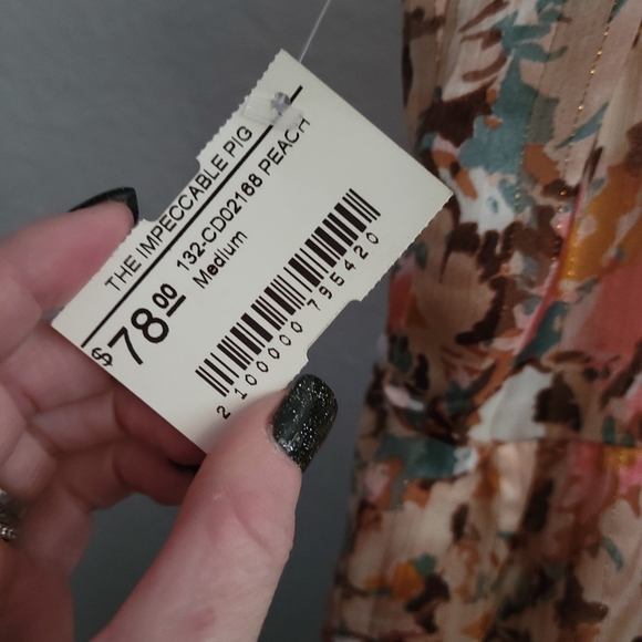 The Impeccable Pig Detail Oriented dress peach size medium. - Picture 6 of 7